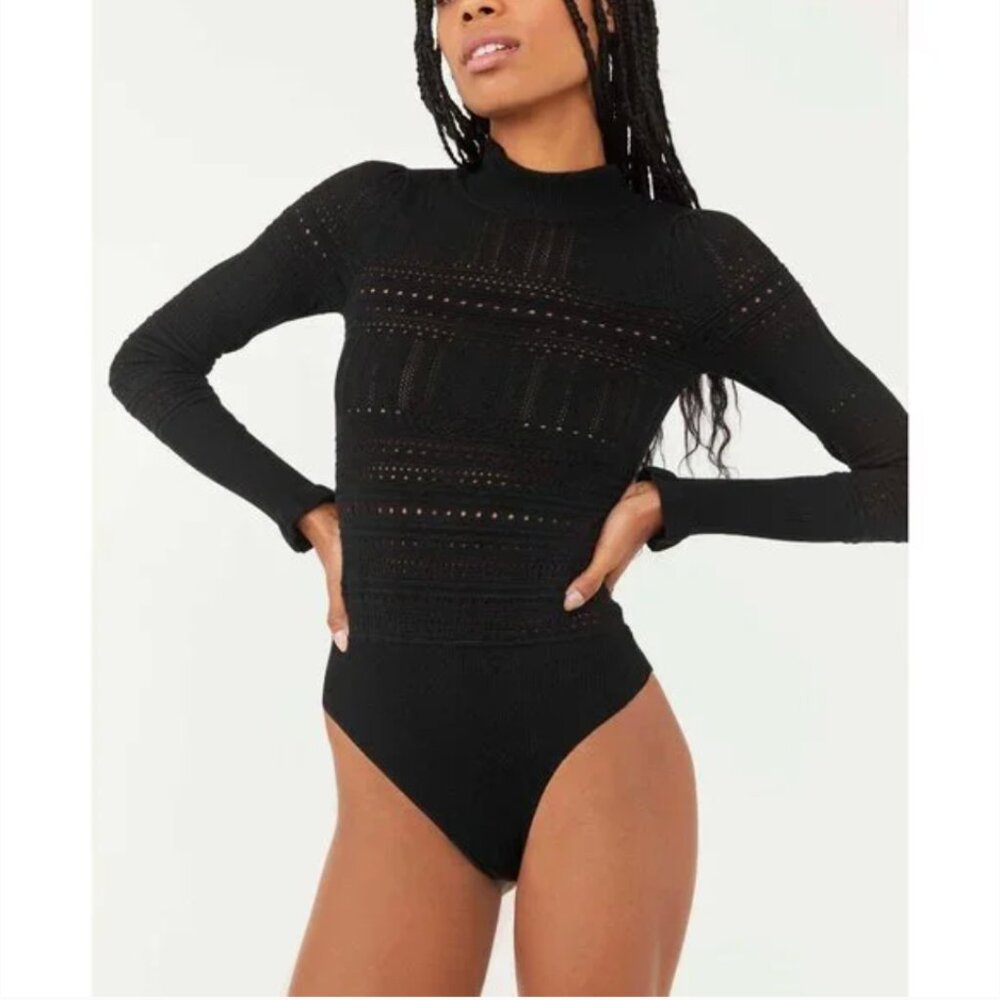 Free People NWT Pointelle Me About It Knit Bodysuit - Size XS
